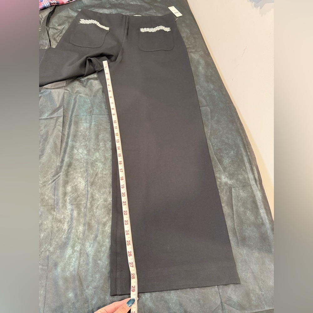 🔥NWT Anthropologie Maeve Women’s Black Pants Wide Leg Sz 32T🔥 - Picture 6 of 10